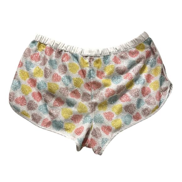 Vintage Y2K Victoria’s Secret Rainbow Heart Print Sequin Lounge Shorts – Size M - Picture 2 of 3